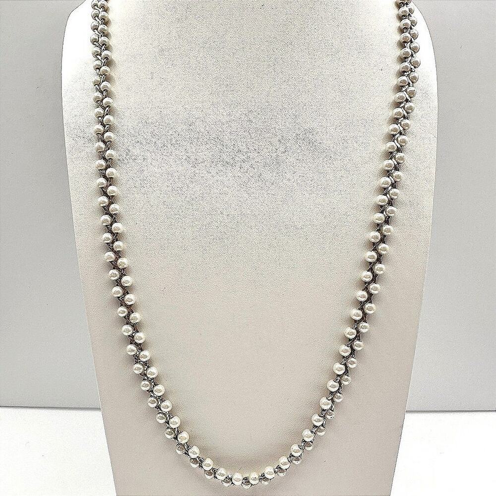 Unbranded Necklace Vintage 90s Women 12in Gold Excellent Faux Pearl Beaded Chain
